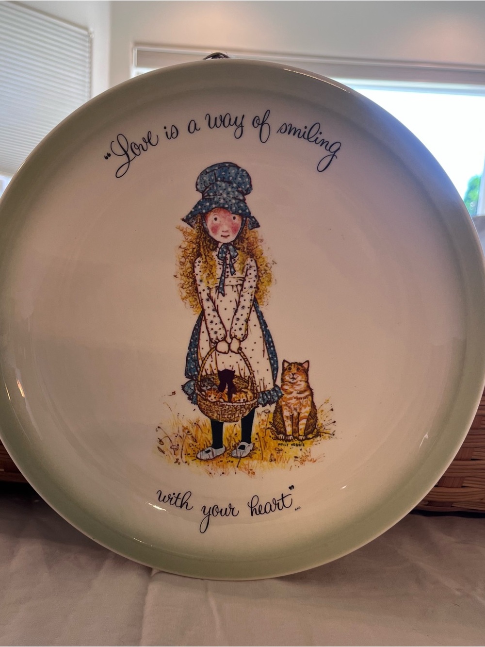 Vintage 1972 Holly Hobbie Collector Plate - Cats and Kittens